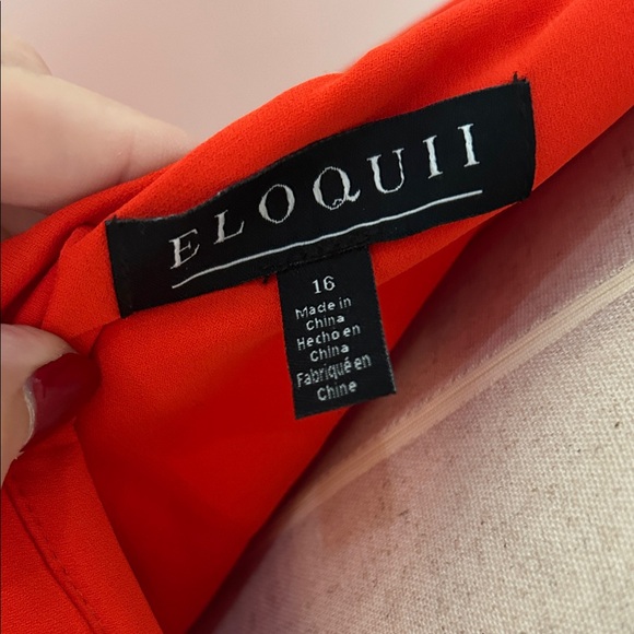 Eloquii Vibrant Orange One Shoulder Dress - Picture 7 of 7